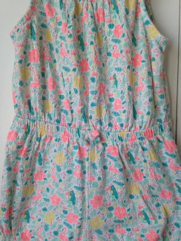 Combi-short col rond sans manches fleuries 24mois 86cm - photo numéro 4