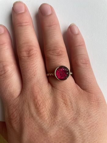 Bague dorée pierre rose taille 54