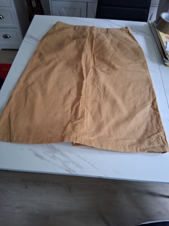 Jupe droite boutonnée marron " t- 38" - photo numéro 2