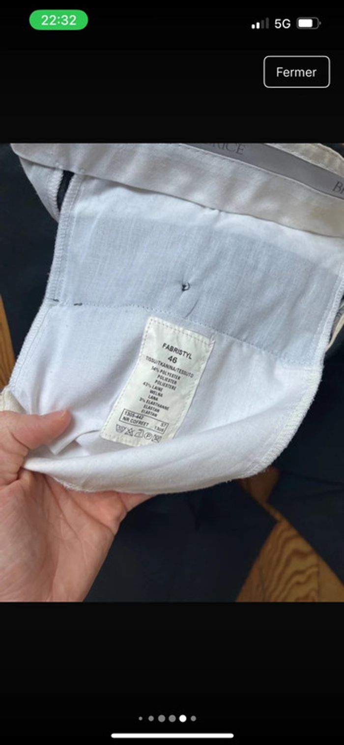 Pantalon de Costume Large Vintage Noir Brice - photo numéro 7