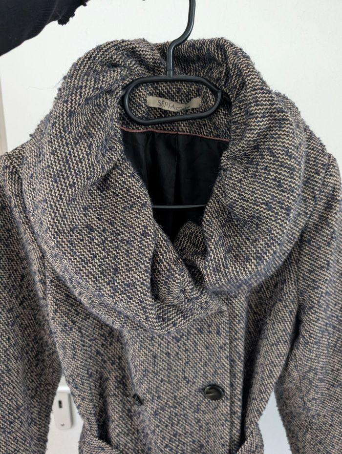 Manteau long ceinturé col châle – Sépia Collection T.36 - photo numéro 5