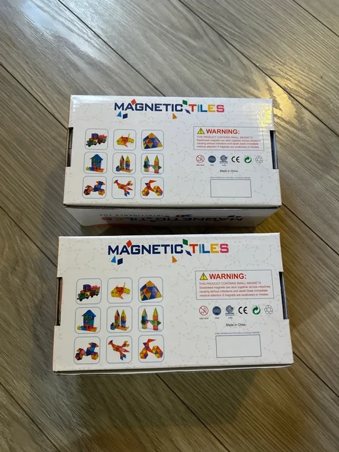 🧩 Jeux de construction magnétiques – 2 boîtes de 32 pièces - photo numéro 2