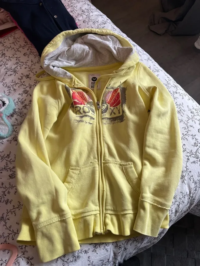 Veste sweat jaune roxy