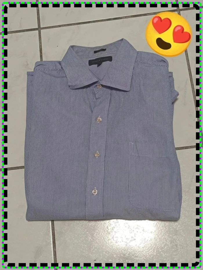 👔 Chemise à rayures Tommy Hilfiger – Blanc & Bleu – Taille 16½ 34-35 (équiv. XL Slim Fit) - photo numéro 2