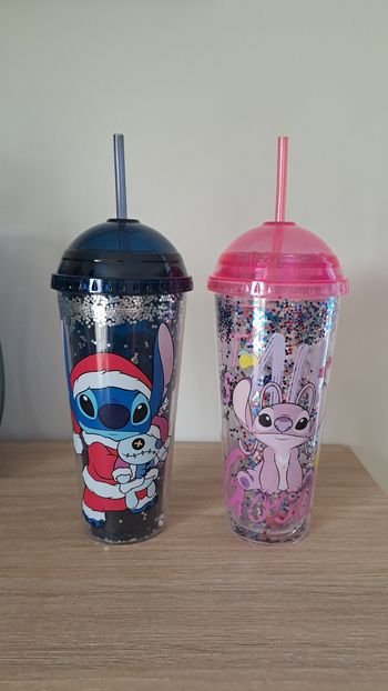 Lot de 2 grands gobelets Stitch et Angel 