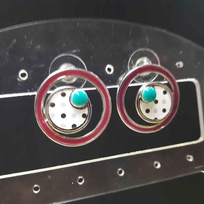 Boucles d'oreilles 3 ronds à pois