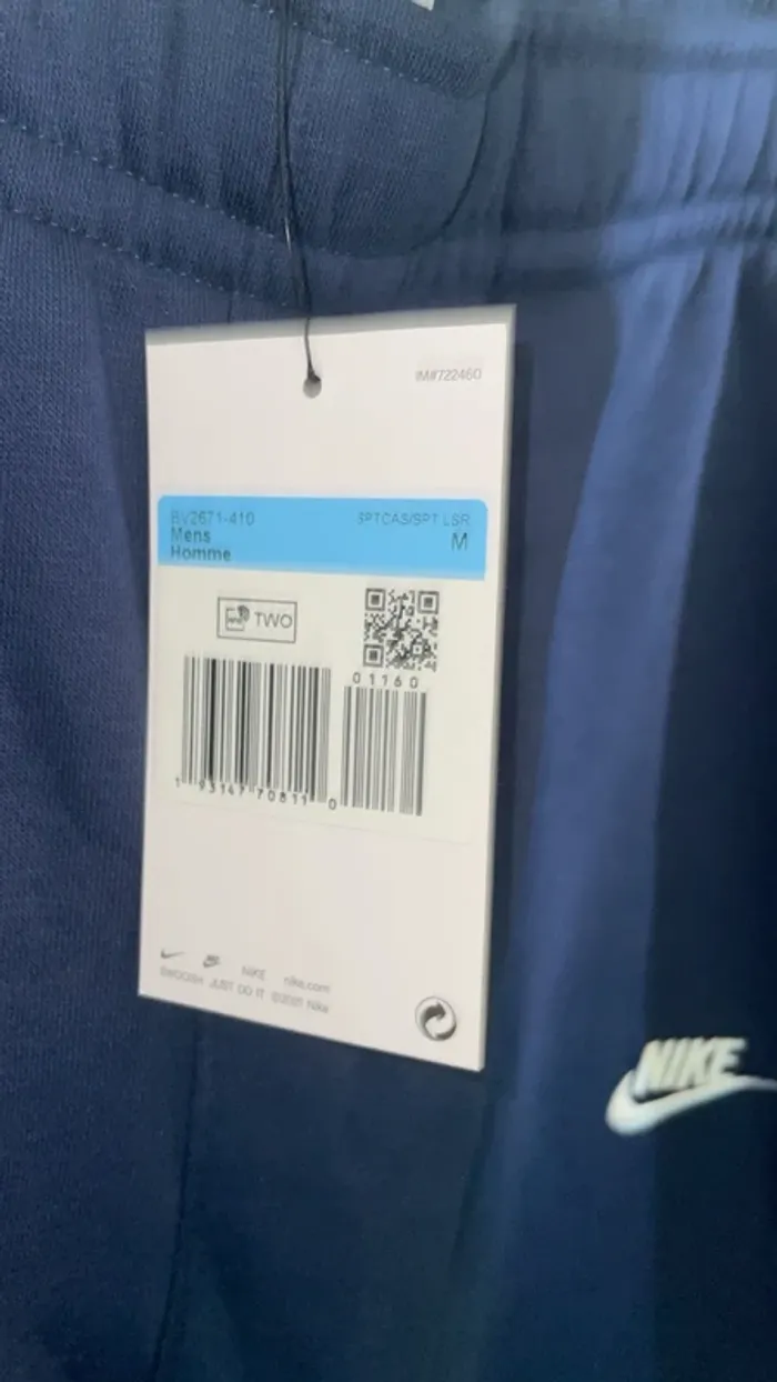 Jogging / Pantalon de survêtement Nike bleu marine, taille M, neuf - photo numéro 2