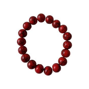 Bracelet femme en perles naturelles turquoise rouge
