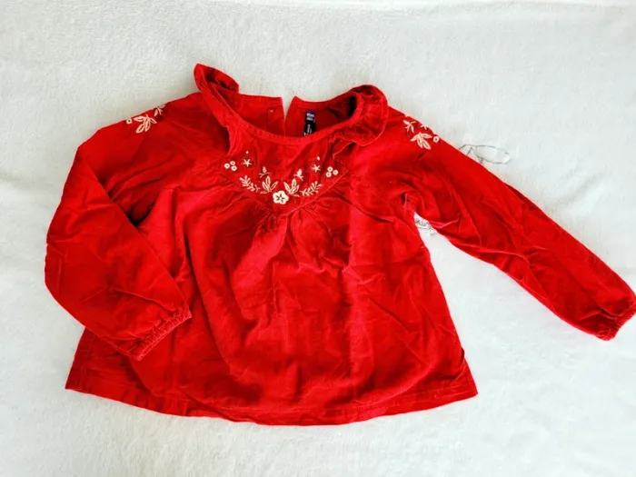 Blouse velour manches longues