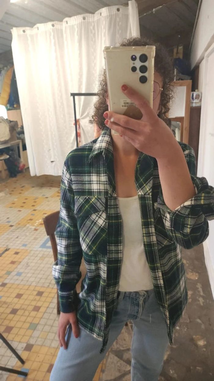 Superbe chemise à carreaux en laine vintage 80s bucheron - photo numéro 6