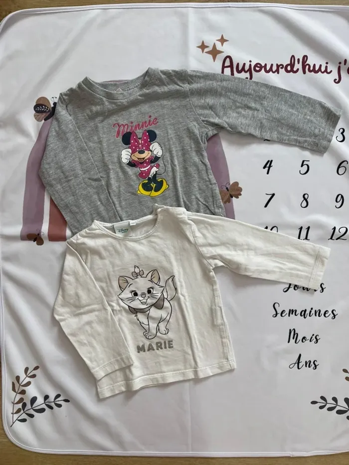 Lot de 2 t-shirts manches longues – Disney Baby – Taille 18 mois