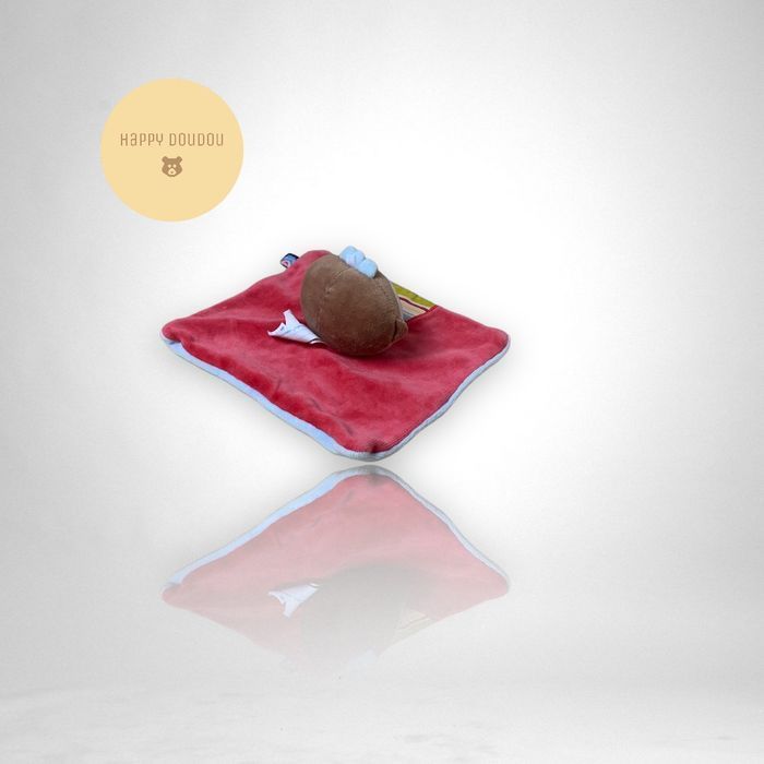 Peluche Doudou Singe Carré rouge sucre d'orge DP141 - photo numéro 4