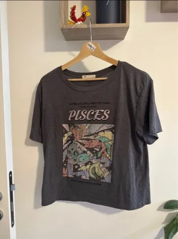 T-shirt logo stradivarius gris