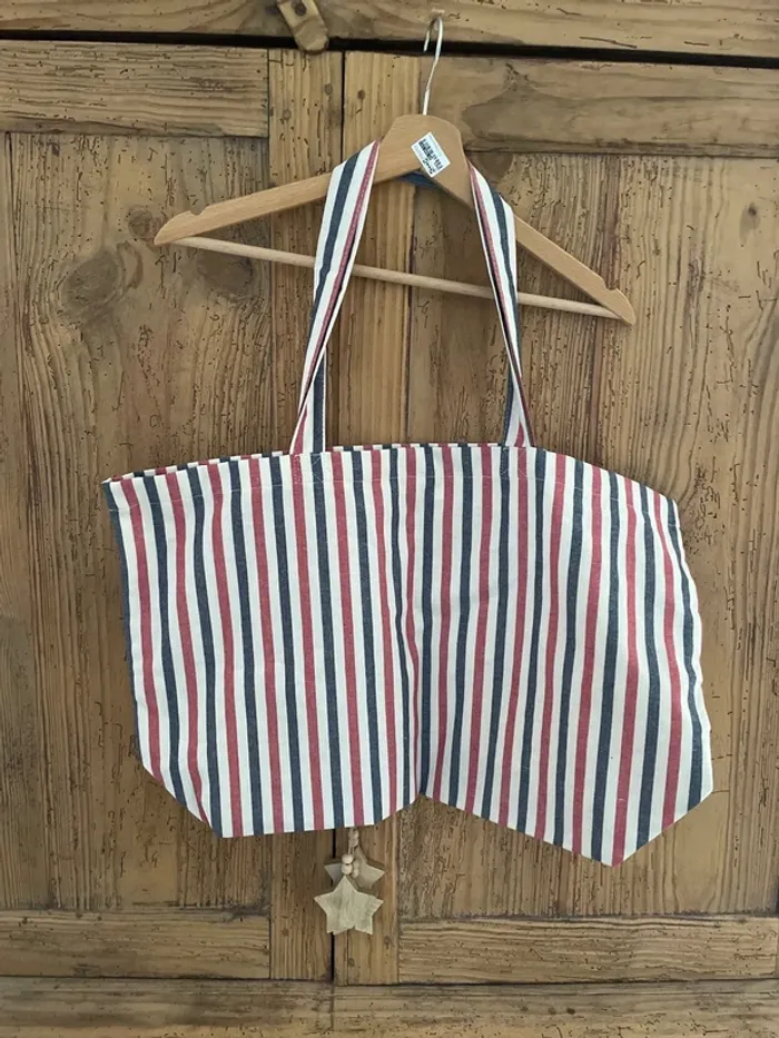 Tote bag Octobre bleu rouge - photo numéro 3