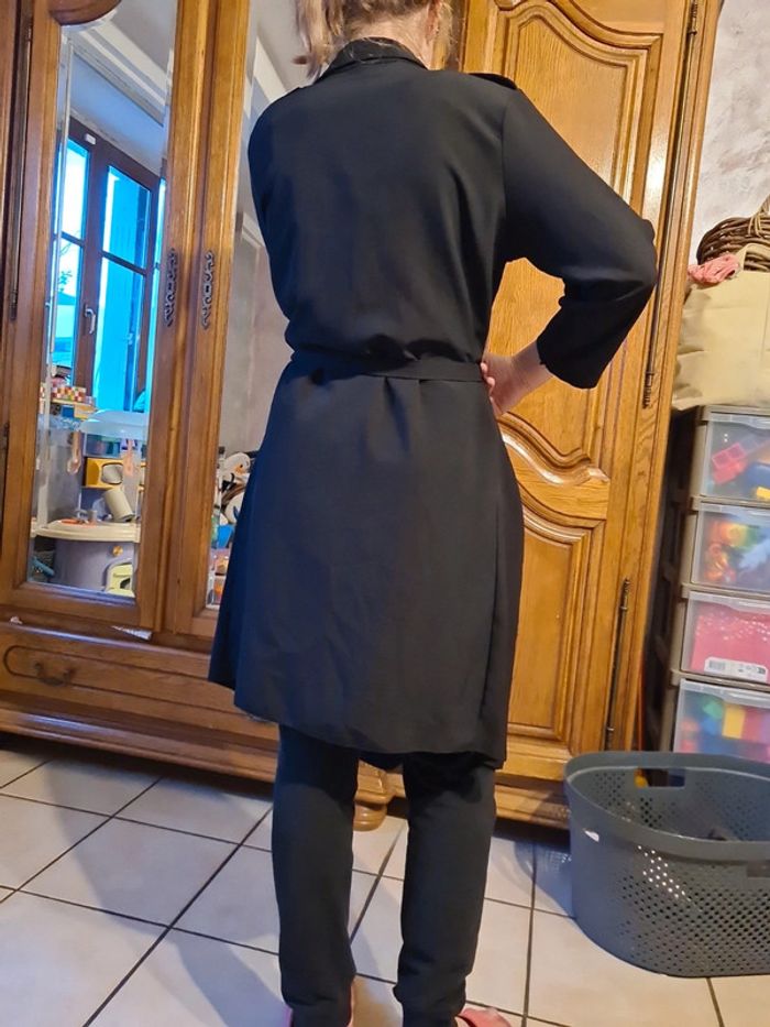 Veste longue à nouer noire longue italy - photo numéro 6