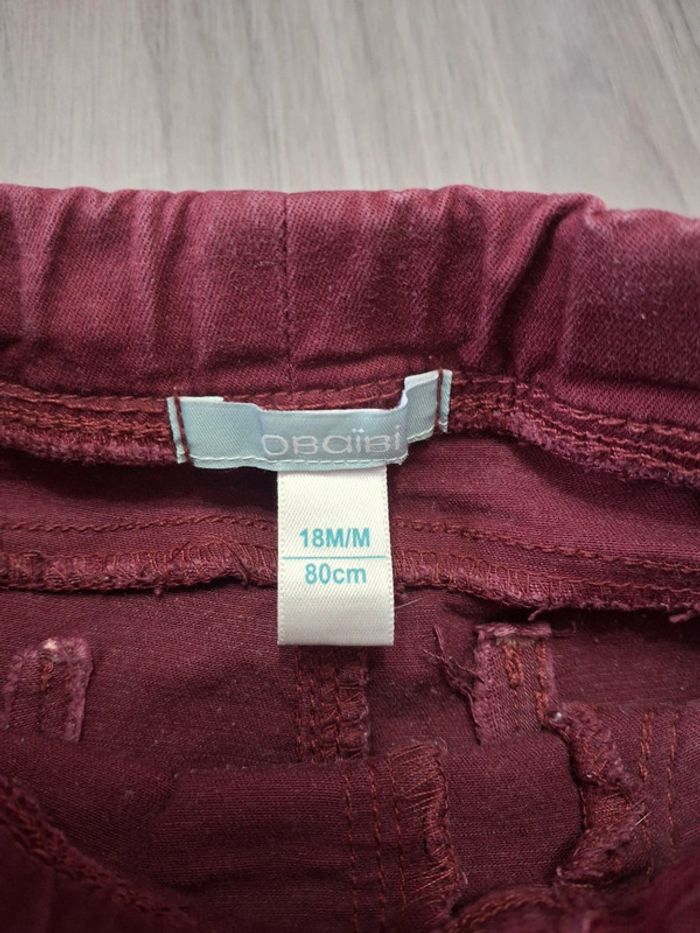 Pantalon fille okaidi 18 mois framboise - photo numéro 3