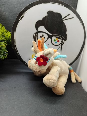 mini Doudou cheval âne poney indien Noukie's kaya pinto ancien Peluche Beige 