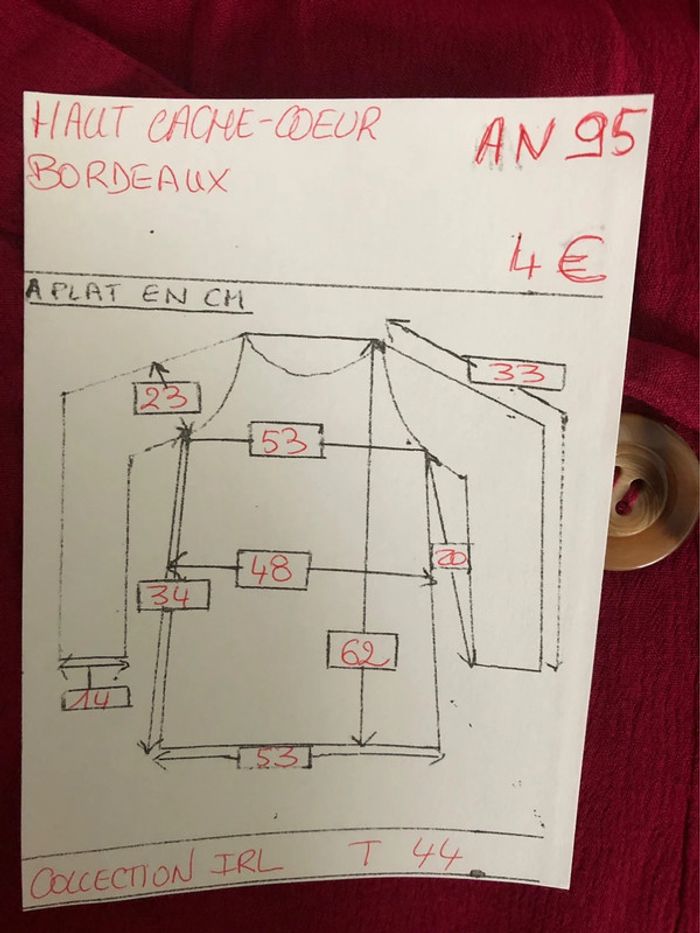 AN95- Cache-cœur bordeaux T 44 - photo numéro 11