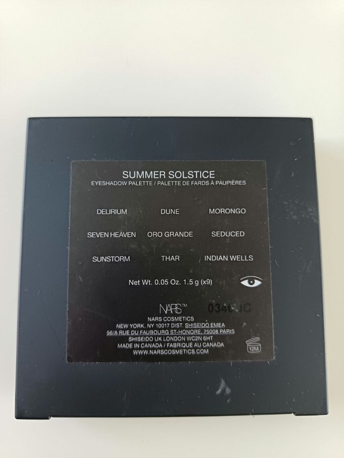 Palette fards à paupières Nars - photo numéro 2