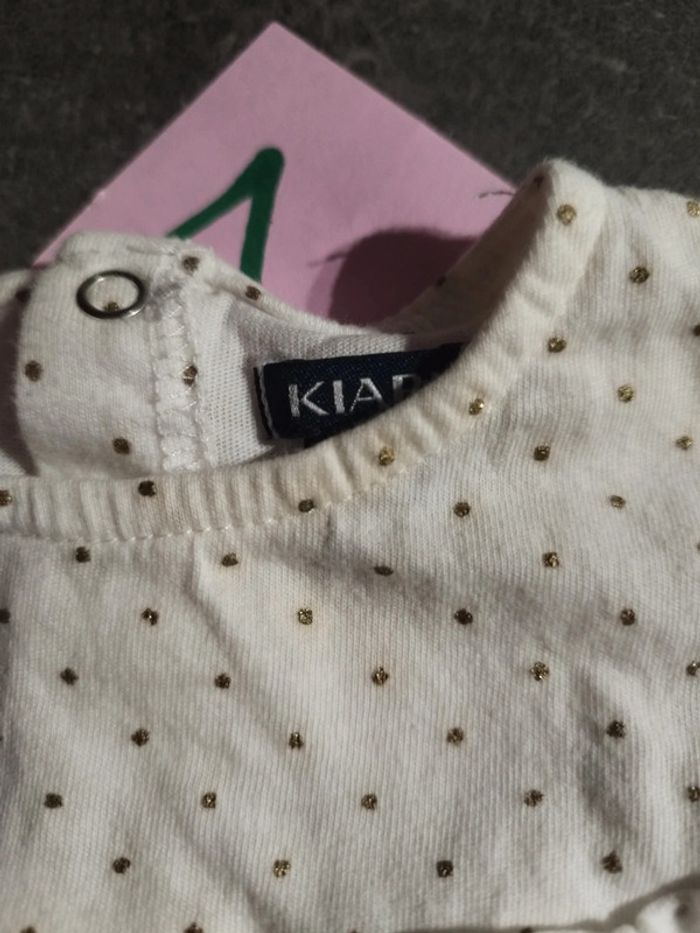 T-shirt pois dorés 1 mois - photo numéro 3