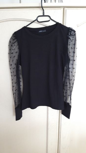 Haut manche transparente