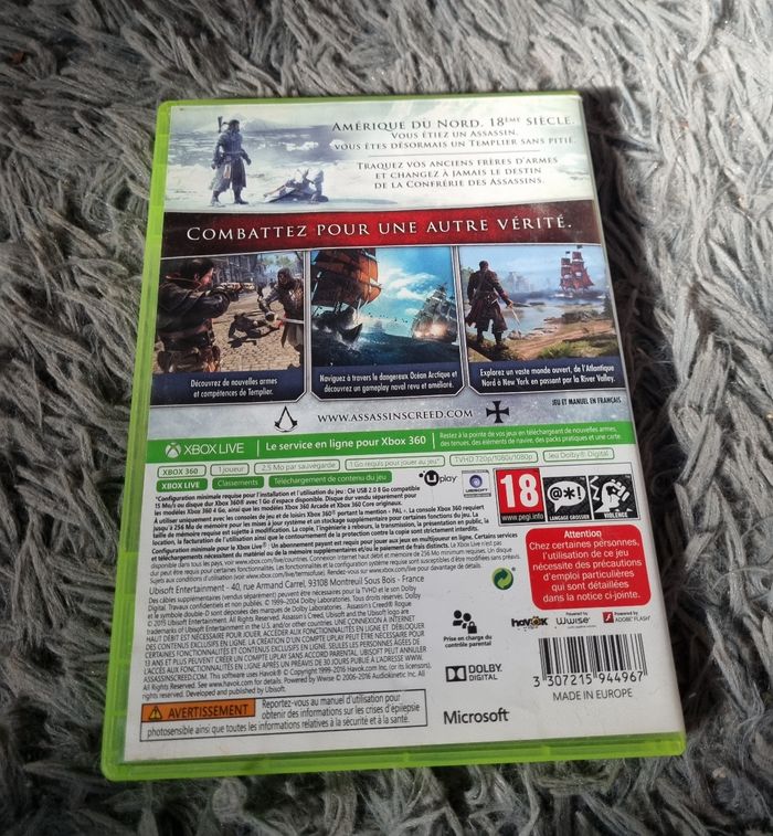 Boîte vide de jeu avec livret Assasin's Creed Rogue - photo numéro 3