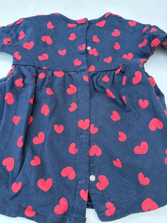 Robe marine cœurs vertbaudet 18 mois - photo numéro 3