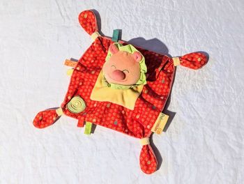 Bébé Doudou Robe Orange Rond Vert Spirale Intérieur Petites Etoiles Peluche Petits Enfants Bébés