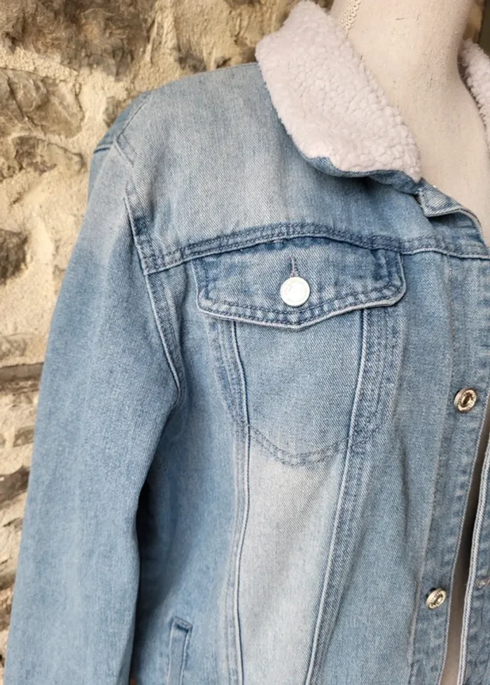 Veste en jean bleue claire Boohoo Man Taille XL ou 46 48 - photo numéro 4