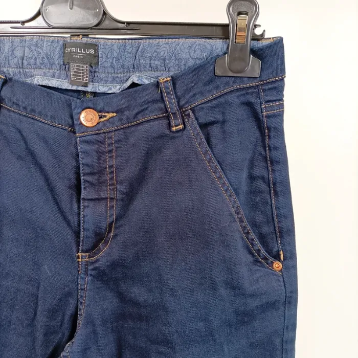 Jean slim bleu foncé Cyrillus Paris Taille 38 A392 - photo numéro 3