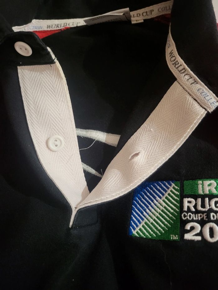 Polo manches longues long sleeve officiel Coupe du monde de rugby 2007 logos brodés - L - photo numéro 9