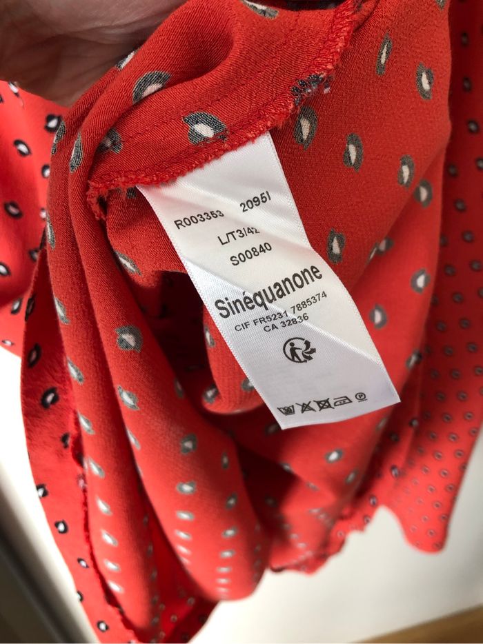 Robe longue orange à motifs noir et blanc - Sinéquanone - L - photo numéro 4