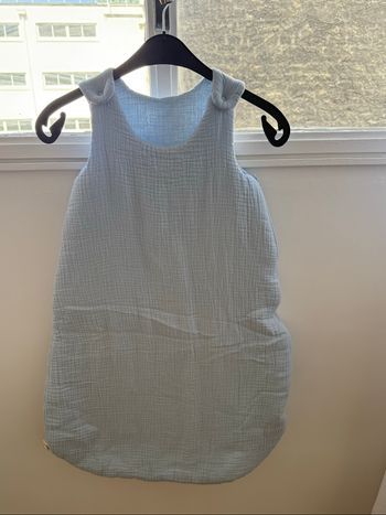 Cocoeko Les essentiels - Gigoteuse été en gaze de coton bleu baltique (6-24 mois)