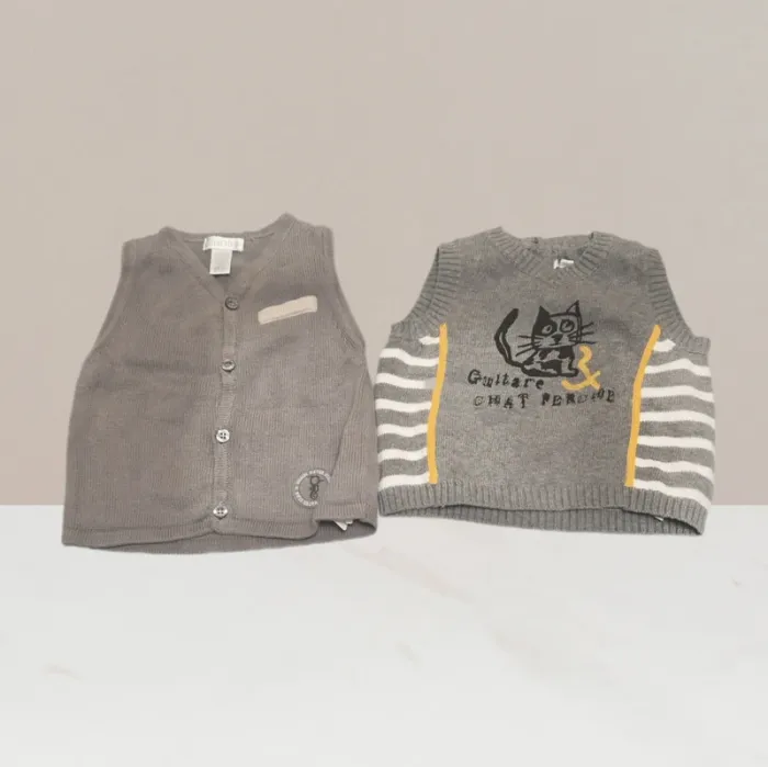 Lot de pulls sans manches Sergent Major & Obaibi taille 6 mois