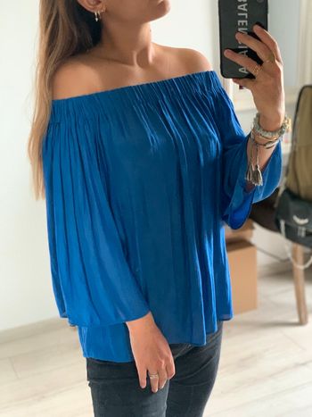 Blouse fluide Mango bleu électrique 💙