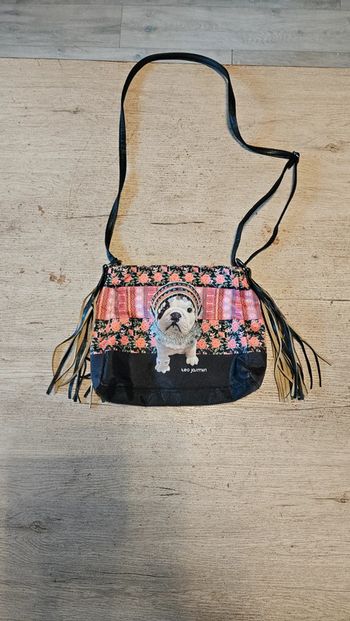 Sac à main en tissus noir et rouge, Teo Jasmin