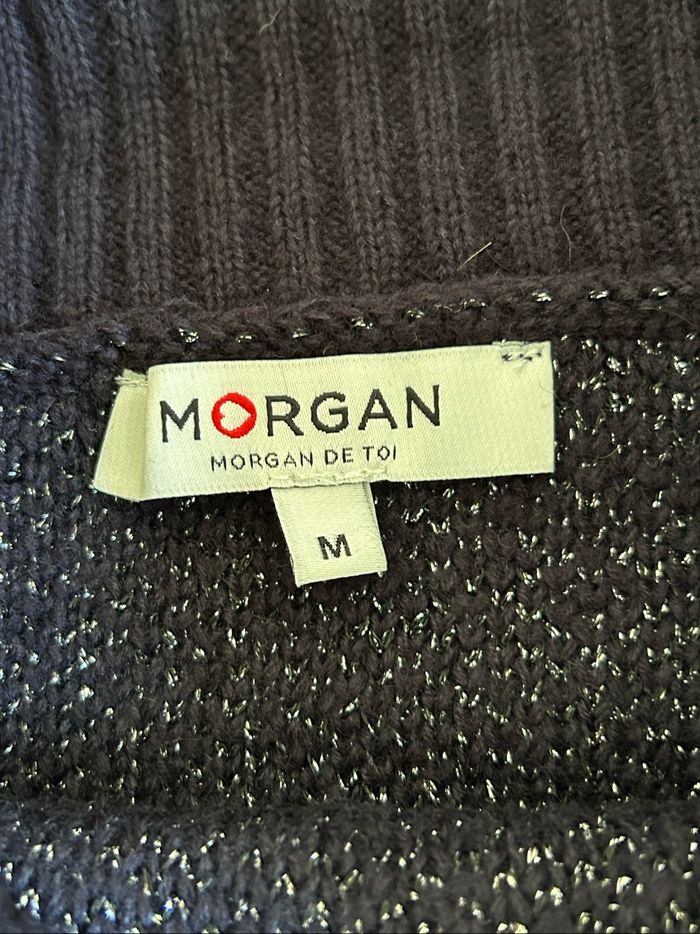 Pull bleu marine et argenté Morgan taille M jamais porté - photo numéro 9