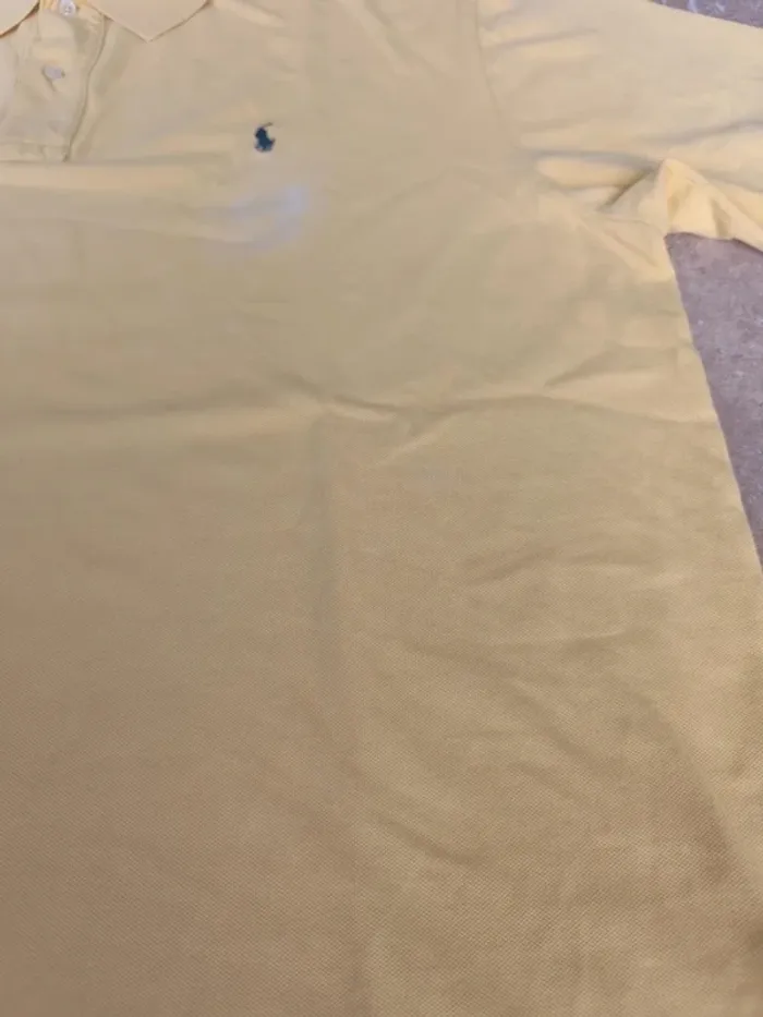 Polo Ralph Lauren homme 2XB jaune logo marine état moyen - photo numéro 11