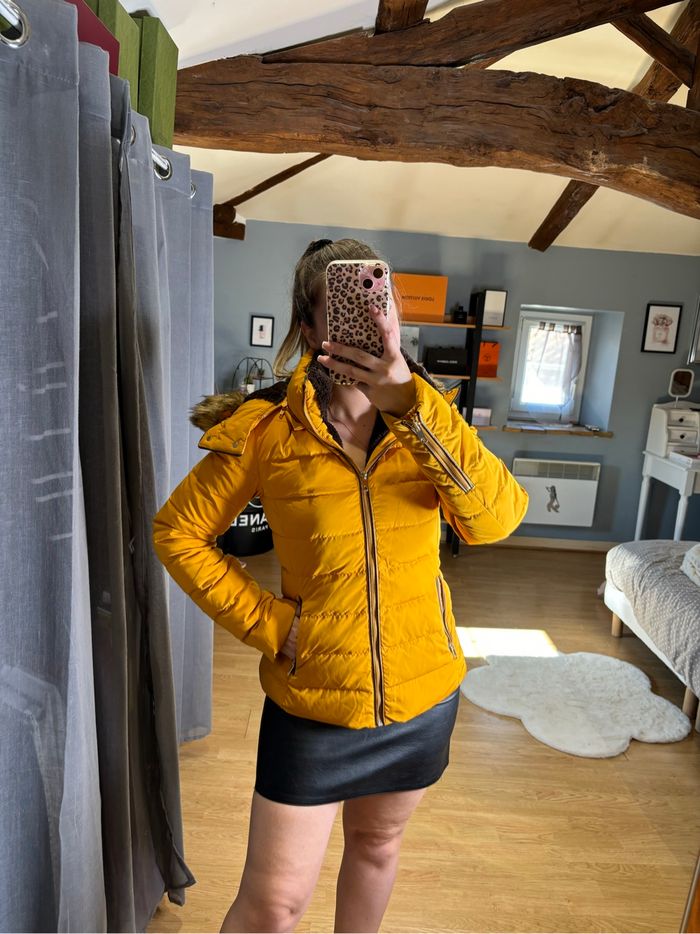 Doudoune Zara moutarde - Taille XS – Capuche amovible - photo numéro 7