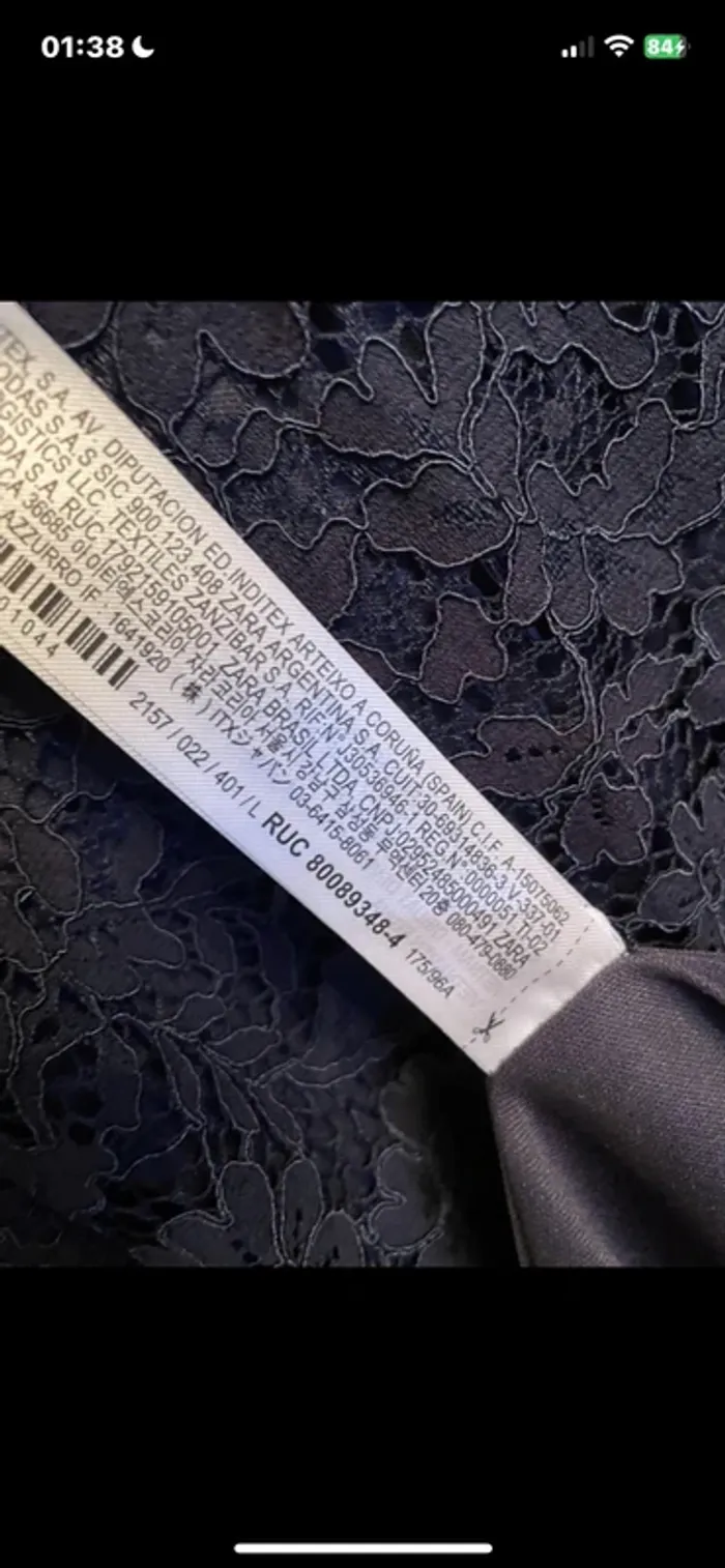 Nouvelle robe en dentelle bleu marine zara nouvelle collection taille L - photo numéro 9