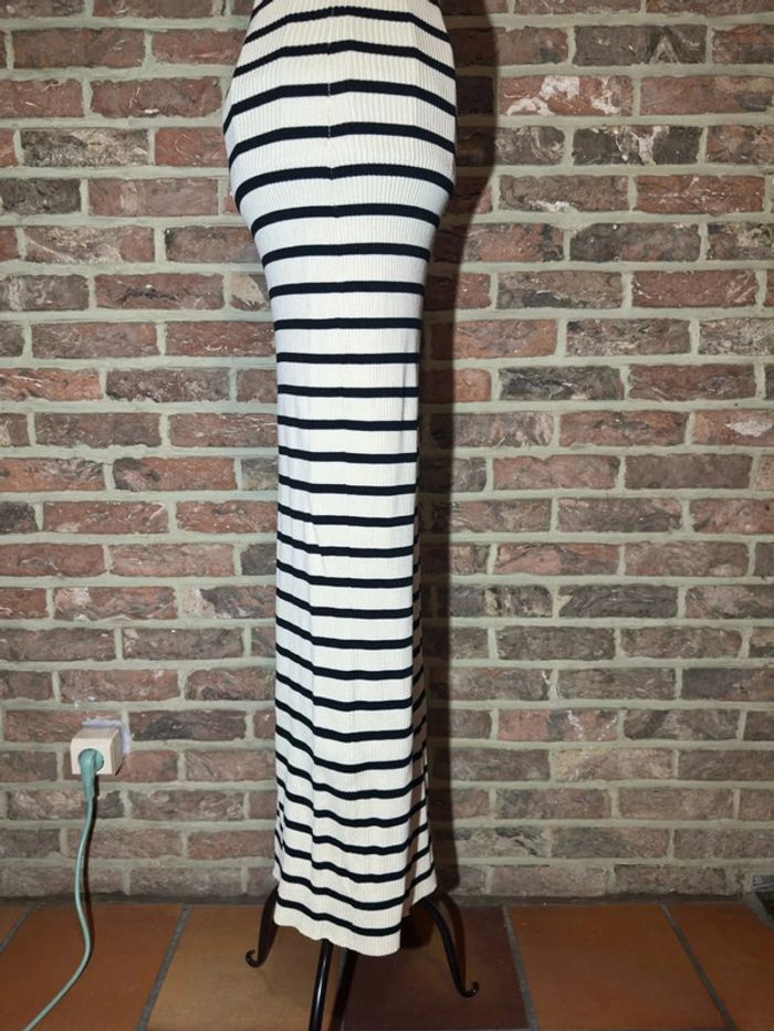 Robe longue rayée Bershka Taille M / 38 , dos croisé et fente - photo numéro 19