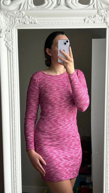 Robe manche longue rose