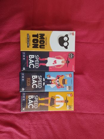 Jeux Mouton Mouton + Speed Bac Rouge + Speed Bac Jaune + Speed Bac Kids neufs sous blister (d'autres