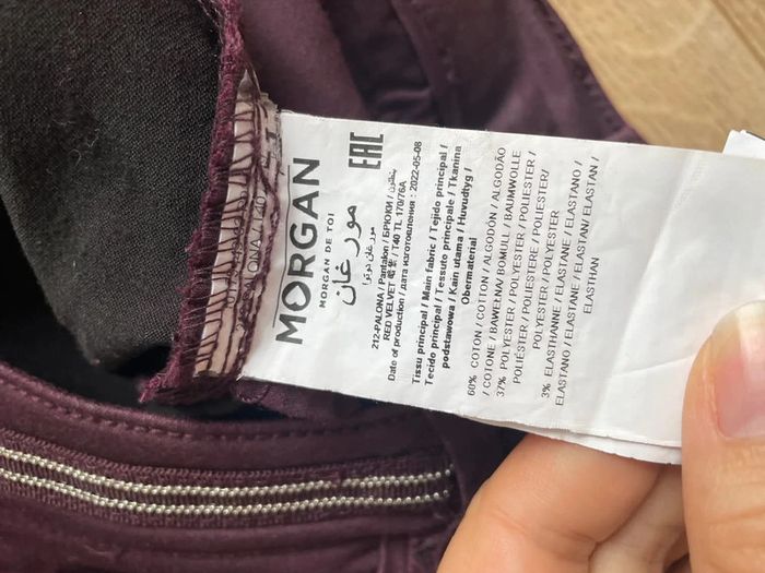Pantalon slim bordeaux Morgan - photo numéro 6
