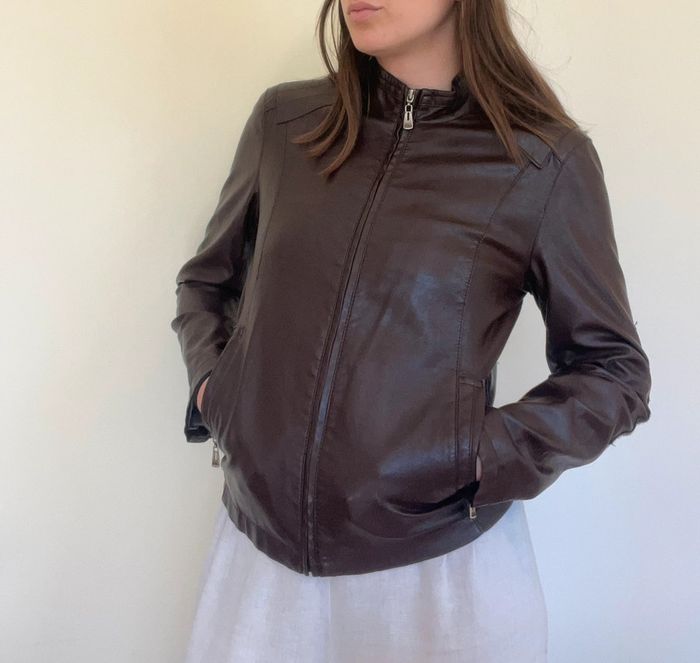 Veste blouson simili cuir style biker/ aviateur