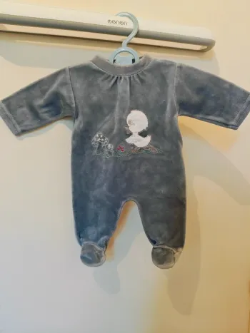 Pyjama velours naissance