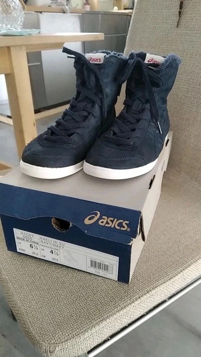 Baskets montantes asics bleu marine - photo numéro 3