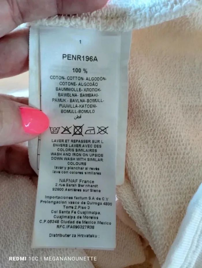 🤍 Robe Pull à Capuche Crème – Taille 38 – Naf Naf – Neuve – 100% Coton - photo numéro 6