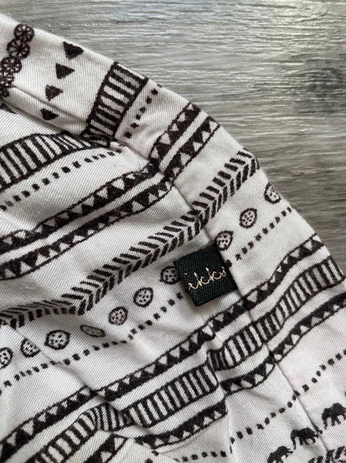 short fluide ikks 12 mois écru beige motif ethnique / animalier - photo numéro 6