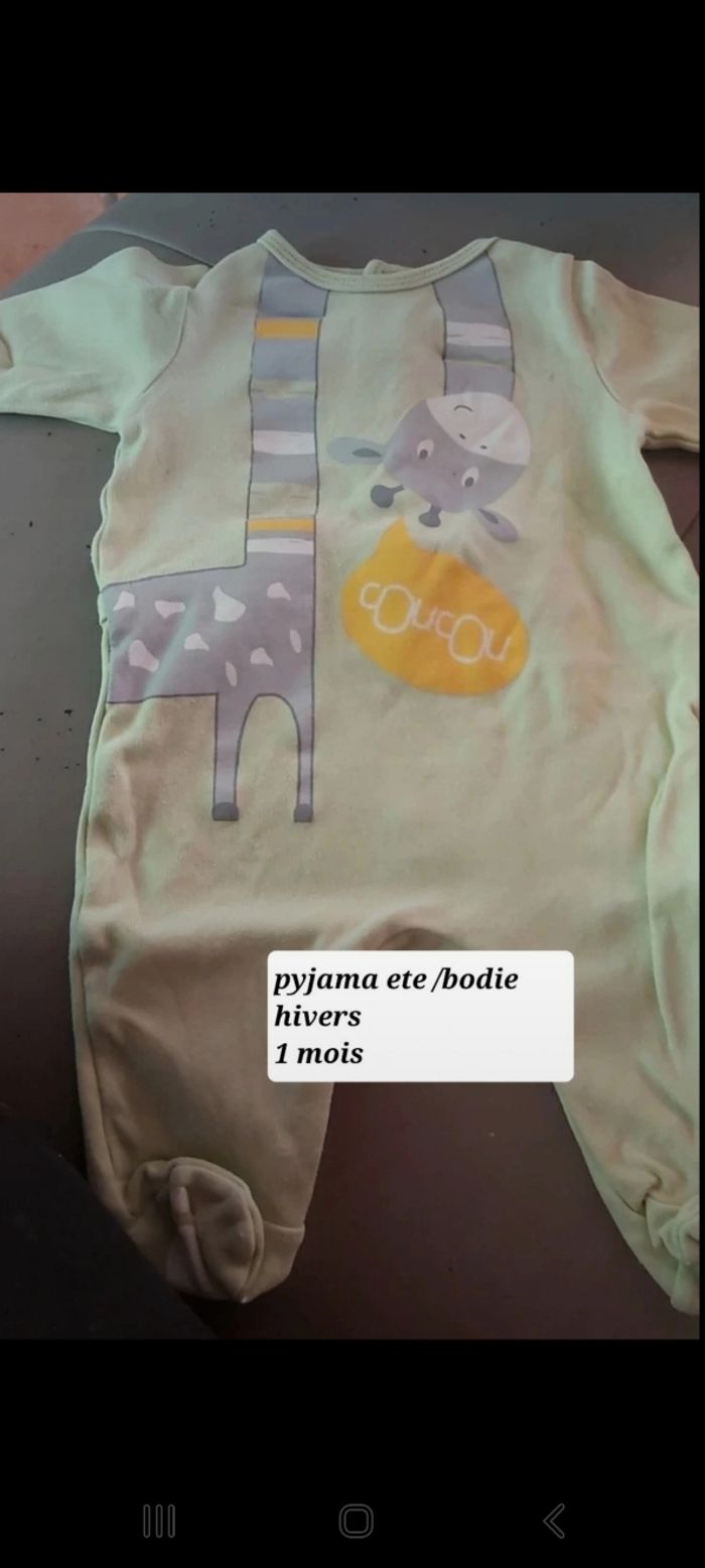 Pyjama ete ou bodie hivers 1 mois